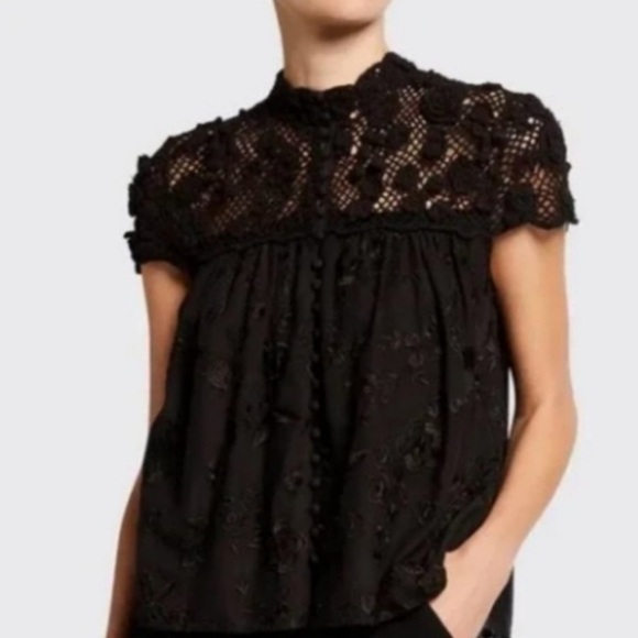 Alice + Olivia Black Lace Blouse - Picture 2 of 5